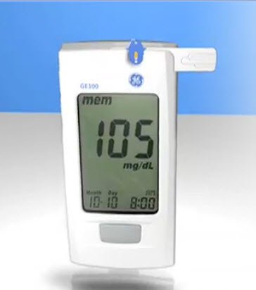 Ge100 - Blood Glucose Meter GE100 5 Second Results Stores Up To 500 Results , 7 , 14 , and 30 Day Averaging Auto Coding - 99GM555GR1
