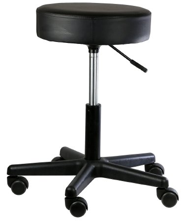 Fabrication Enterprises Exam Stool Backless Adjustable Height 5 Black - 1885930