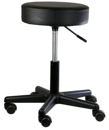 Fabrication Enterprises - Exam Stool Backless Adjustable Height 5 Casters Black - 07-7063