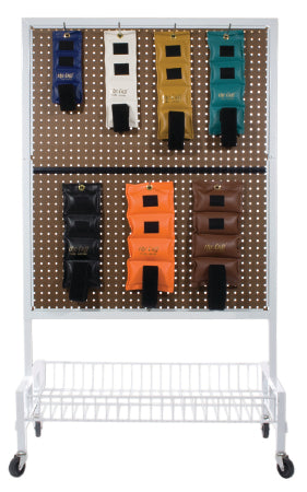 The Cuff Deluxe - Weight Cuff Set with Storage Rack 7 Piece Set with Mobile Floor Rack / Adjustable Cuff Style 1 to 10 lbs. - 10-2551