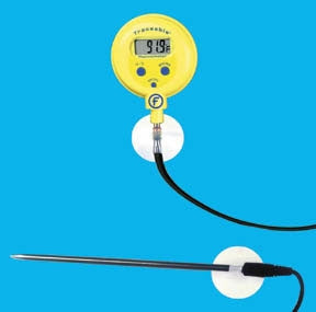 PANTek Technologies LLC Fisher Scientific Digital Laboratory Thermometer Fahrenheit / Celsius -58° to +572°F (-50° to +300°C) Stainless Steel Probe Handheld / Wall Mount Battery Operated - 150779D
