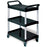 Lagasse Utility Cart Aluminum 33.625 X 18.625 X 37.75 Inch 3 Shelves Black - RCP342488BLA