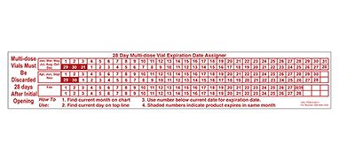 Indeed - Pre-Printed Label Advisory Label White Paper Multi-dose Vials Must Be Discarded 28 Days After Initial Opening Red Quality Control Label 2-1/2 X 14-1/4 Inch - 18511