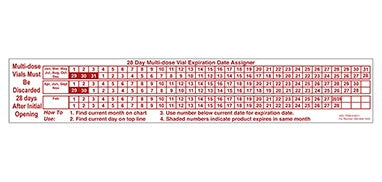 Health Care Logistics Indeed Pre-Printed Label Instructional Label Multi-dose Vials Must Be Discarded 28 Days After Initial Opening White 2-1/2 X 14-1/4 Inch - 18511