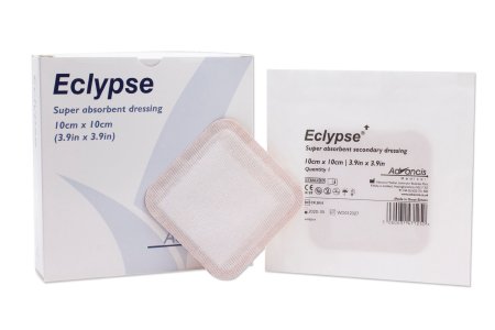 Eclypse - Super Absorbent Dressing 4 X 4 Inch Cellulose Square Sterile - CR3818