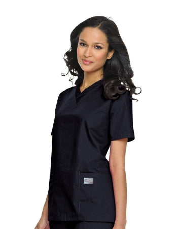 Landau Uniforms Scrub Shirt 2X-Large Navy Blue 3 Pockets Short Set-In Sleeves Female - 70221NAVYXXL