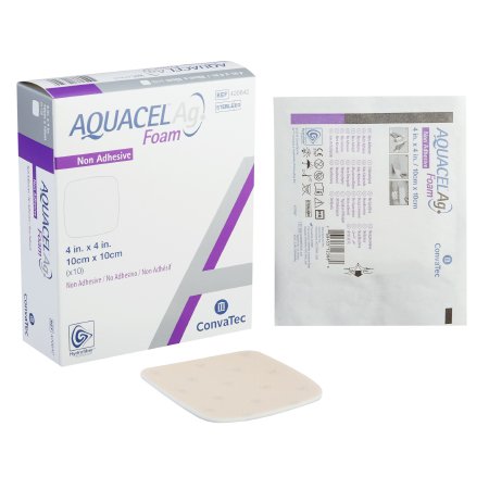 Aquacel Ag - Silver Foam Dressing 4 X 4 Inch Square Sterile - 420642