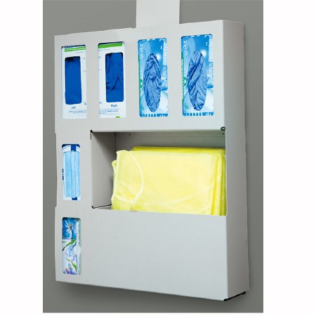 Health Care Logistics - PPE Dispenser Wall / Door Mount Gray 4½ X 21 X 26-¾ Inch Aluminum - 18309