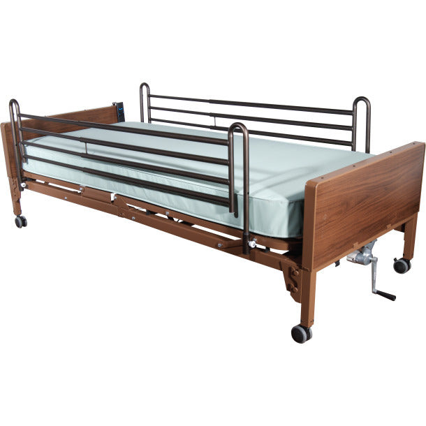 Drive Medical Standard Telescoping Full-Length Side Rail, Brown-Vein Finish