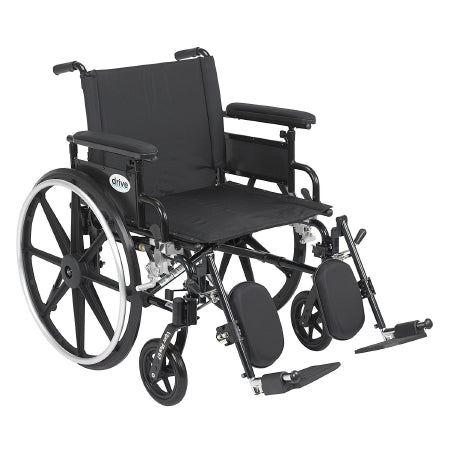 Drive Medical Viper Plus GT Lightweight Wheelchair Dual Axle Full Length Arm Flip Back, Padded, Removable Arm Style Mag Wheel Black 22 Inch Seat Width 350 lbs. Weight Capacity - PLA422FBFAAR-SF
