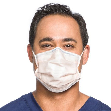 FluidShield - Procedure Mask Anti-fog Foam Pleated Earloops One Size Fits Most Orange NonSterile ASTM Level 3 Adult - 28797
