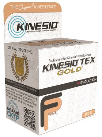 Fabrication Enterprises Kinesio Tex Gold FP Kinesiology Tape Water Resistant Cotton 2 Inch X 5-1/2 Yard Beige NonSterile - 24-4870