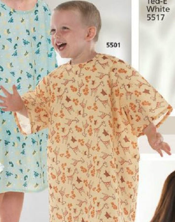All Stars - Patient Exam Gown Small Kid Design (G-Raffe Yellow) Reusable - 5504-S