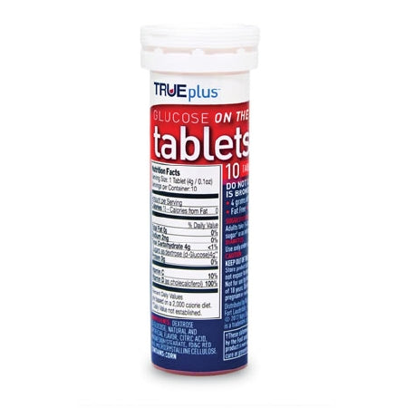 Nipro Diagnostics TRUEplus Glucose Supplement 10 per Bottle Chewable Tablet Raspberry Flavor - P1H01RS-10