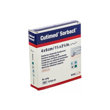 Cutimed Sorbact - Impregnated Dressing 1-3/5 X 2-2/5 Inch Gauze DACC Sterile - 7216413