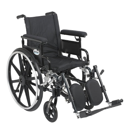 Drive Medical Viper Plus GT Lightweight Wheelchair Dual Axle Full Length Arm Flip Back, Padded, Removable Arm Style Mag Wheel Black 16 Inch Seat Width 300 lbs. Weight Capacity - PLA416FBFAARAD-SF