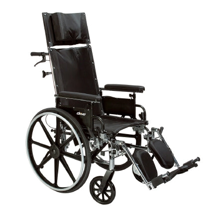 Drive Medical Viper Plus GT Lightweight Wheelchair Dual Axle Full Length Arm Flip Back, Padded, Removable Arm Style Mag Wheel Black 20 Inch Seat Width 300 lbs. Weight Capacity - PLA420FBFAARAD-ELR