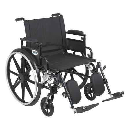 Drive Medical Viper Plus GT Lightweight Wheelchair Dual Axle Desk Length Arm Flip Back, Padded, Removable Arm Style Mag Wheel Black 22 Inch Seat Width 350 lbs. Weight Capacity - PLA422FBDAAR-SF