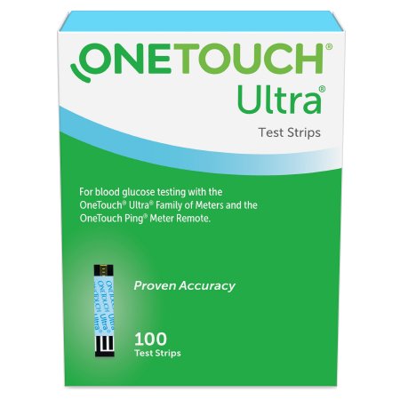 OneTouch Ultra Blue - Blood Glucose Test Strips 100 Strips per Box For OneTouch Ultra Blood Glucose Meter - Lifescan - 022895
