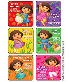Disney - 75 per Unit Dora - I Love Fruits and Veggies Sticker - 1460P
