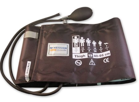 McKesson McKesson LUMEON Blood Pressure Cuff, 2 Tube with Inflation Kit Adult Thigh 40 to 66 cm Circumference 40 - 66 cm Nylon - 01-865-13TBRG