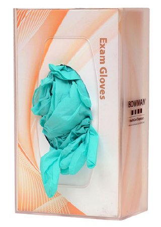 Single with Flexible Springs - Glove Box Holder Horizontal or Vertical Mounted 1-Box Capacity Clear 4-1/4 X 5-13/16 X 10-1/8 Inch Plastic - GL100-1214