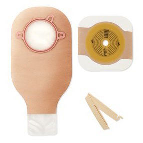 New Image - Ileostomy / Colostomy Pouch Two-Piece System 12 Inch Length Drainable Flat, Trim to Fit - 19102