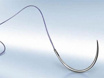 Novosyn - Suture with Needle Absorbable Coated Undyed Suture Braided Polyglycolide Size 5 - 0 45 cm Suture 1-Needle 13 mm Length 3/8 Circle Reverse Cutting Needle - C0069619