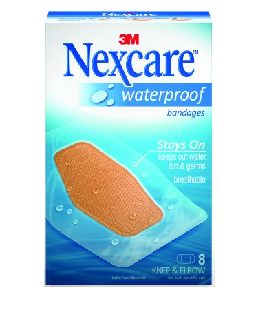 3M Nexcare Wateproof Adhesive Strip 2 X 3 Inch Plastic Knee / Elbow Sheer Sterile - 581-08