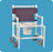 IPU - Commode / Shower Chair ipu Fixed Arm PVC Frame Mesh Back 28 Inch Seat Width - KD SCC9250 OS