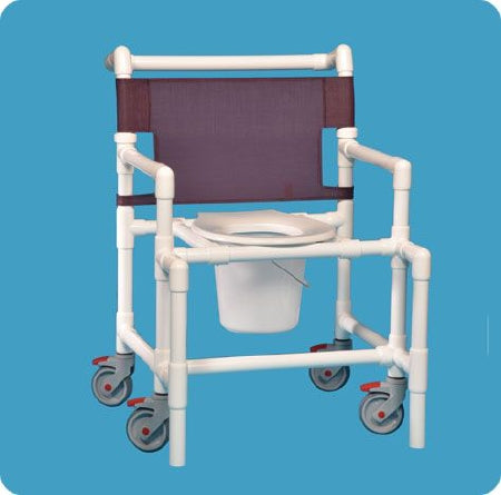 IPU IPU Commode / Shower Chair ipu Fixed Arm PVC Frame Mesh Back - SCC9250