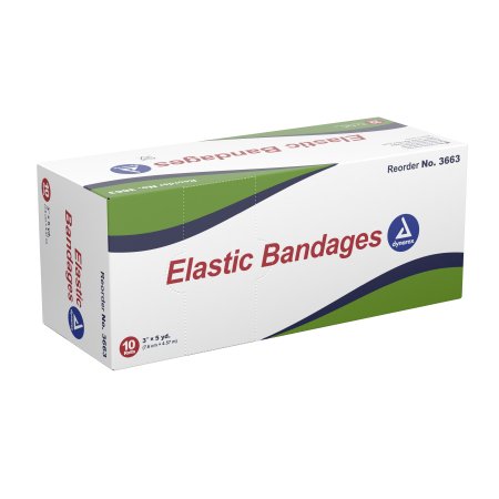 Dynarex - Elastic Bandage 3 Inch X 4-1/2 Yard Standard Compression Clip Detached Closure Tan NonSterile - 3663