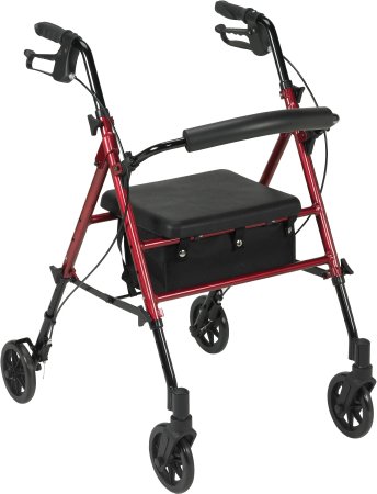 Drive Medical Drive 4 Wheel Rollator drive Blue Adjustable Height Aluminum Frame - R728BL