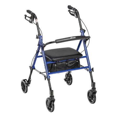 drive - 4 Wheel Rollator Blue Adjustable Height / Folding Aluminum Frame - RTL10261BL