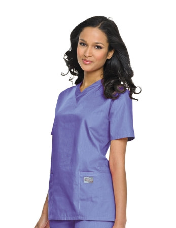 Landau Uniforms Scrub Shirt Large Ceil Blue 3 Pockets Short Set-In Sleeves Female - 70221CEILLARGE