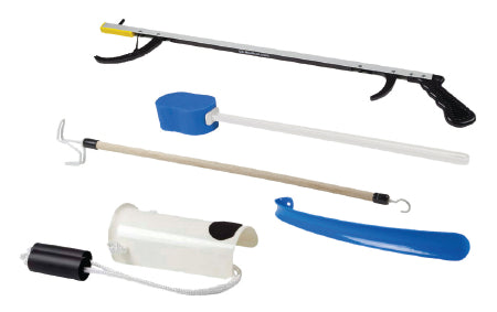 Fabrication Enterprises FabLife Deluxe ADL Hip / Knee Equipment Kit Reacher - 32 Inch Length / Shoehorn - 18 Inch Length / Dressing Stick - 24 Inch Length - 86-0075