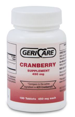 McKesson Geri-Care Dietary Supplement Cranberry Extract 450 mg Strength Tablet 100 per Bottle - 845-01
