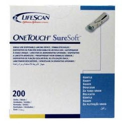 LifeScan SureSoft Safety Lancet Fixed Depth Lancet Needle 1.8 mm Depth 28 Gauge - 53885014020