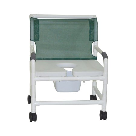 MJM International Deluxe - Commode / Shower Chair PVC Frame - 126-4TW-NB-RB