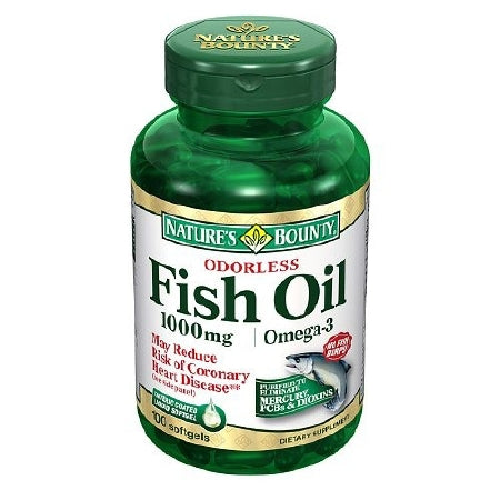 US Nutrition Nature's Bounty Omega 3 Supplement Fish Oil 1000 mg Strength Softgel 100 per Bottle - 7431227800