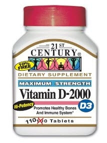 21st Century Nutritional Products 21st Century Vitamin Supplement Vitamin D 2000 IU Strength Tablet 110 per Bottle - 74098527111