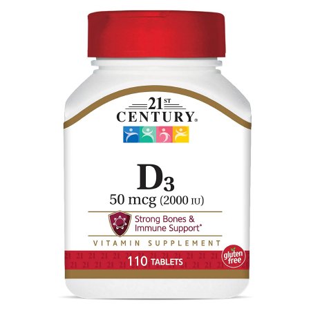 21st Century - Vitamin Supplement Vitamin D 2000 IU Strength Tablet 110 per Bottle - 74098527111
