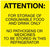 United Ad Label PDC Pre-Printed Label Instructional Label ATTENTION: FOR STORAGE OF CONSUMABLE FOOD AND DRINK ONLY NO PATHOGENS OR MEDICINES TO BE STORED IN THIS REFRIGERATOR Fluorescent Yellow 4 X 4 Inch - ULES050