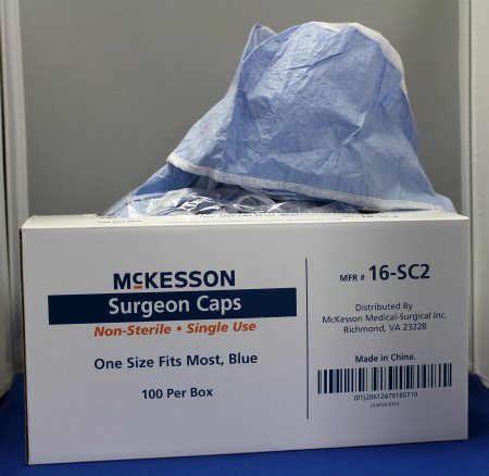 McKesson McKesson Surgeon Cap One Size Fits Most Blue Ties - 16-SC2