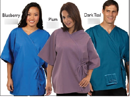 Fashion Seal Uniforms Exam Jacket Blueberry One Size Fits Most Front Opening Waist Tie Closure Unisex - 639-NS