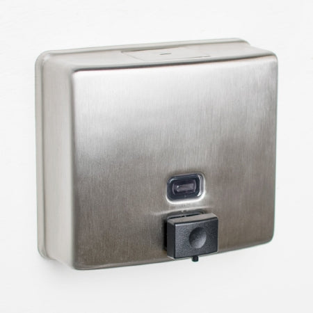 Lagasse ConturaSeries Soap Dispenser Satin Finish Stainless Steel Push Button 40 oz. Wall Mount - BOB4112