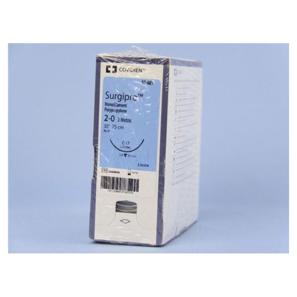 Medtronic MITG-Covidien Suture 2-0 Polypropylene C-17 Surgipro Blue 30" Monofilament 36/Ca - SP689