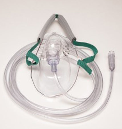 Salter Labs Salter Labs Oxygen Mask Elongated Style Adult User One Size Fits Most Adjustable Elastic Head Strap - 8110-7-50