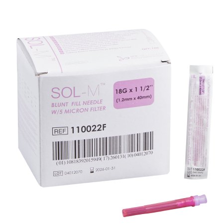 SOL-M - Fill Needle 45° Blunt Bevel 18 Gauge 1-1/2 Inch - 110022F