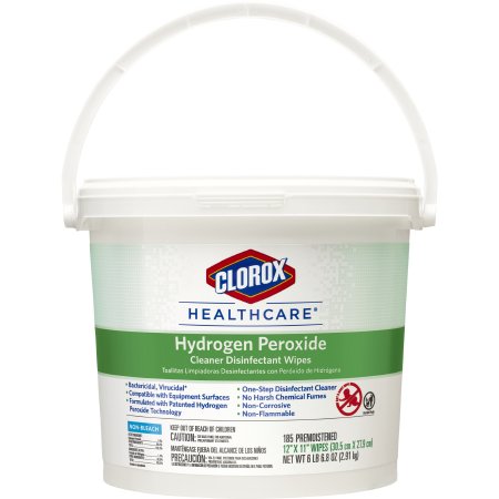 Saalfeld Redistribution Clorox Healthcare Surface Disinfectant Cleaner Peroxide Based Wipe 185 Count Pail Disposable Unscented - 30826